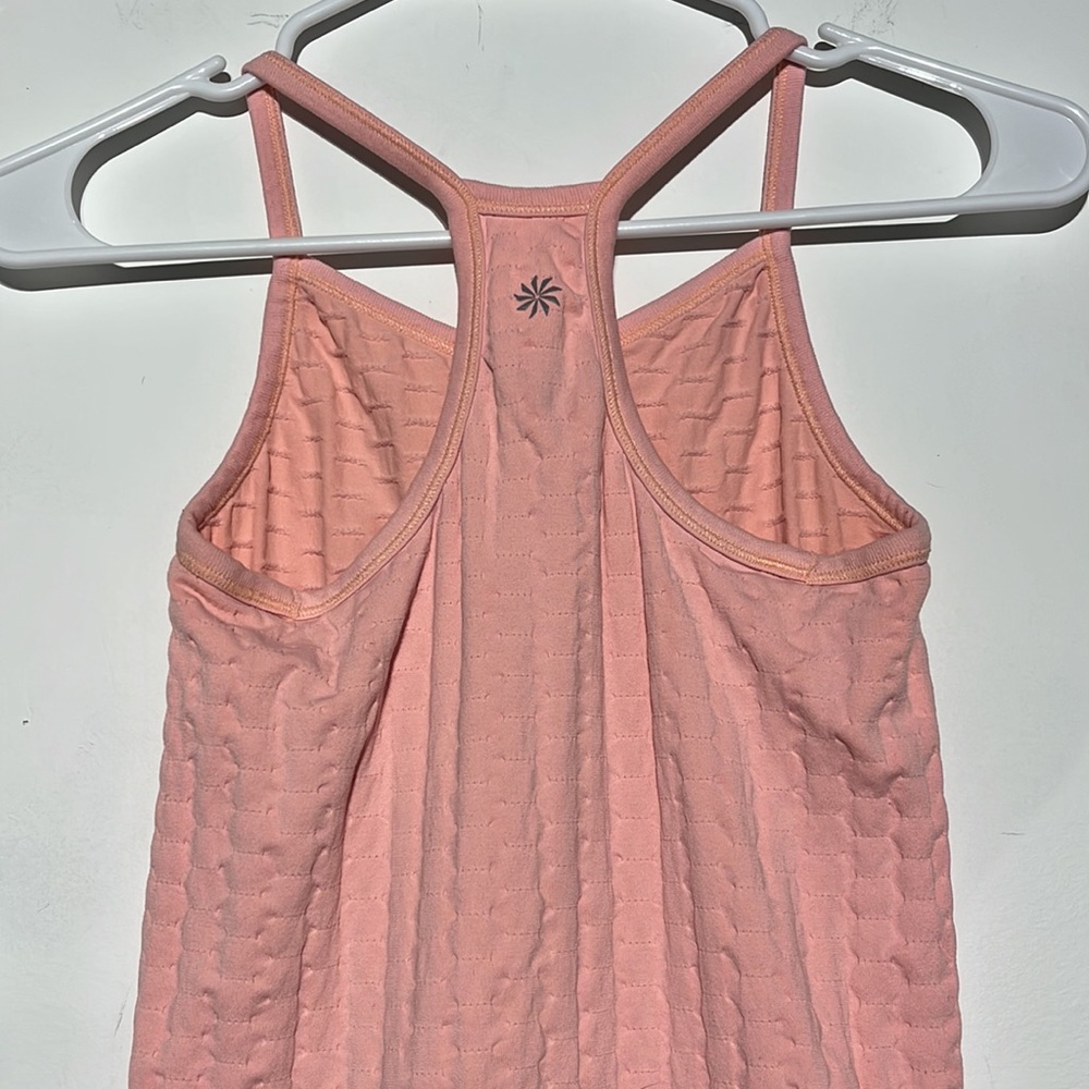 Athleta Pink Racerback Textured Stretchy Tank Top Size Small - Picture 8 of 9